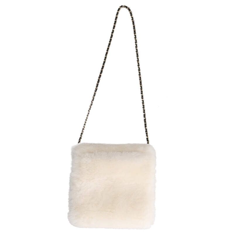Chanel Fur Muff CC Logo Shoulder Bag