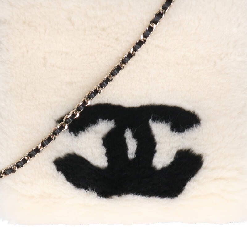 Chanel Fur Muff CC Logo Shoulder Bag