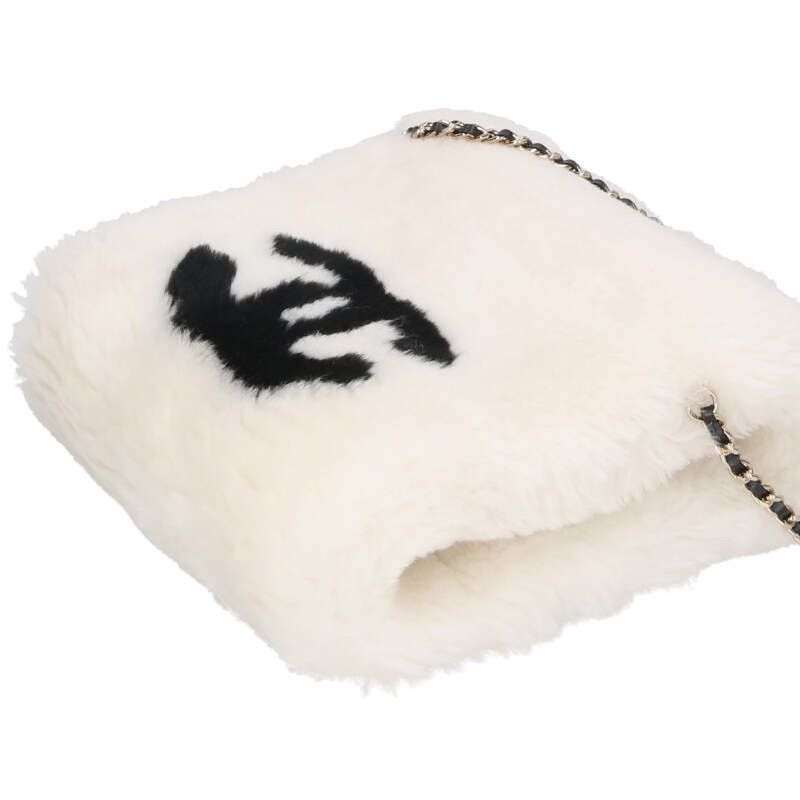 Chanel Fur Muff CC Logo Shoulder Bag