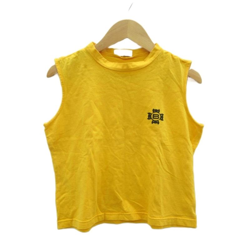 Balenciaga Tank Top Short Length 38 Yellow Stand Collar