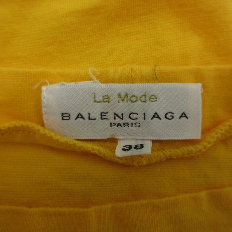 Balenciaga Tank Top Short Length 38 Yellow Stand Collar