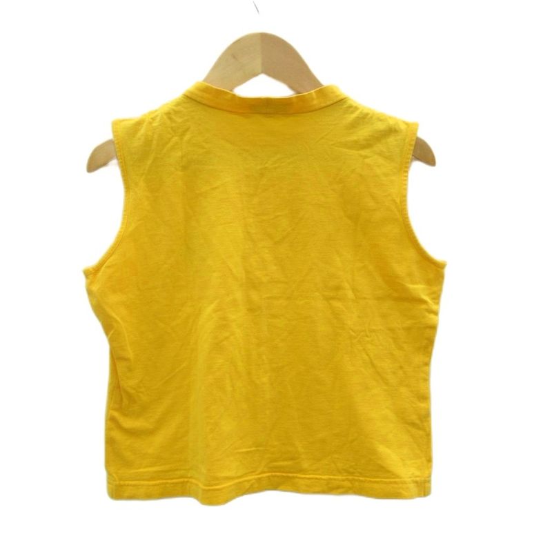 Balenciaga Tank Top Short Length 38 Yellow Stand Collar