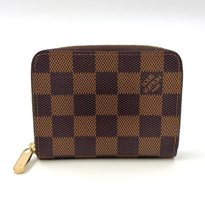 Louis Vuitton Zippy Coin Purse Damier Ebene Brown Case