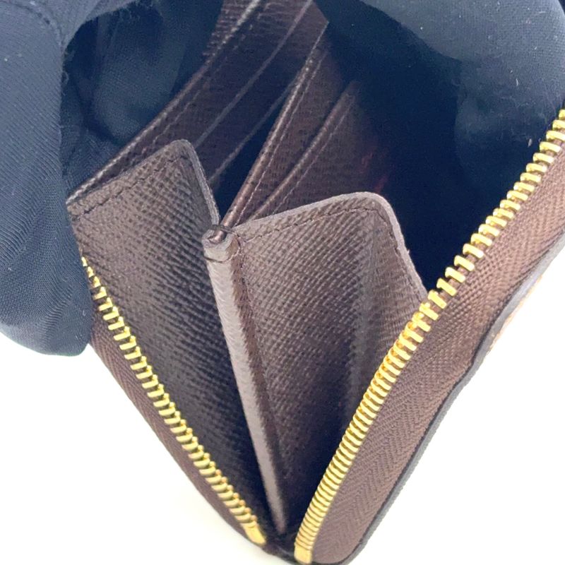 Louis Vuitton Zippy Coin Purse Damier Ebene Brown Case