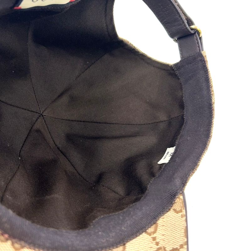 Gucci Baseball Cap GG Canvas Light Gray Hat Gold
