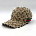 Gucci Baseball Cap GG Canvas Light Gray Hat Gold