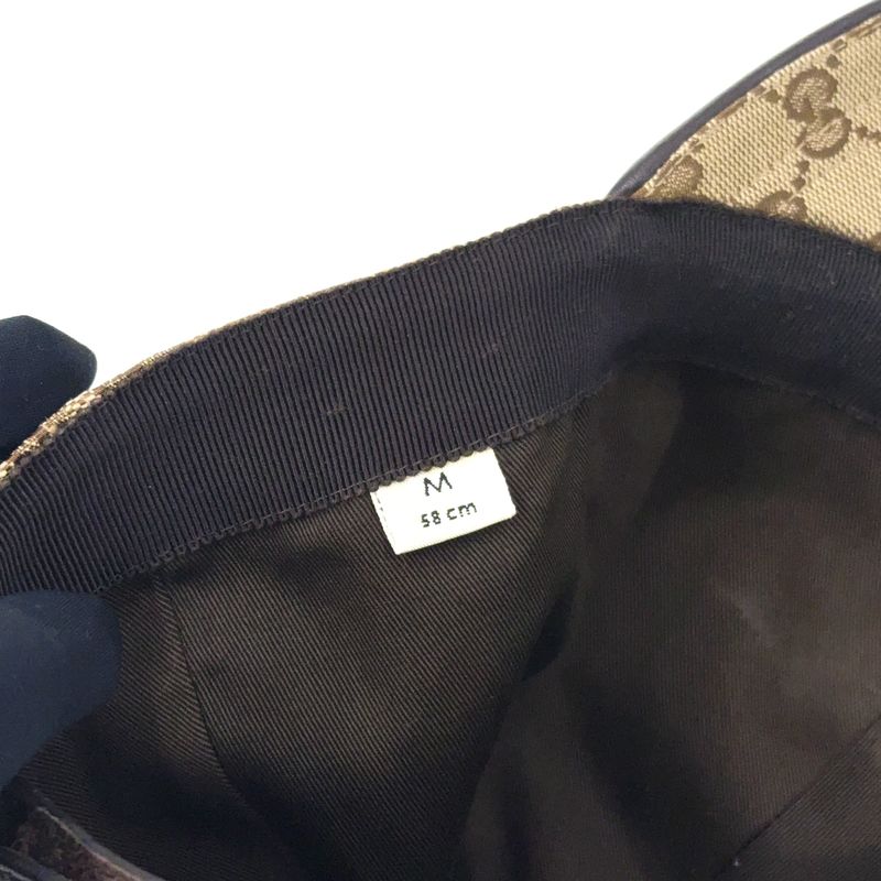 Gucci Baseball Cap GG Canvas Light Gray Hat Gold