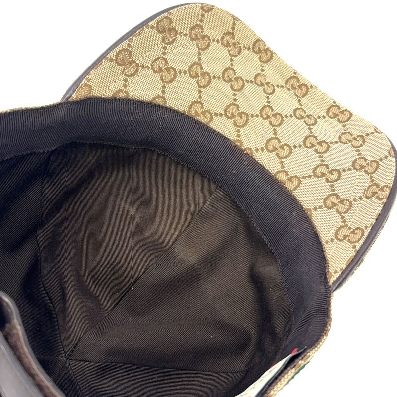 Gucci Baseball Cap GG Canvas Light Gray Hat Gold