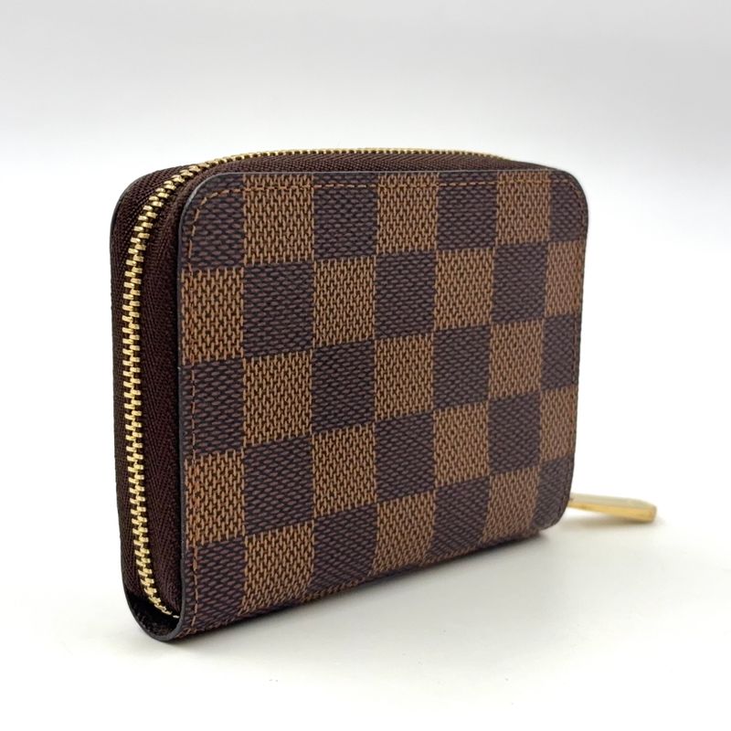 Louis Vuitton Zippy Coin Purse Damier Ebene Brown Case