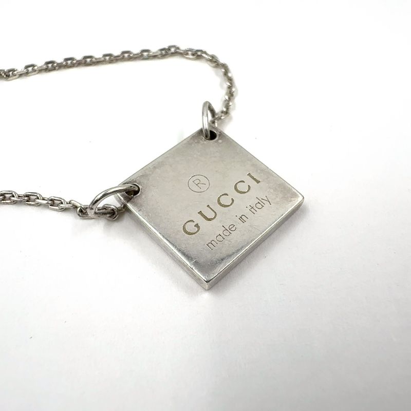 Gucci Logo Plate Silver Bracelet Bangle