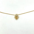 Dior Heart Logo Rhinestone Clear Gold Necklace