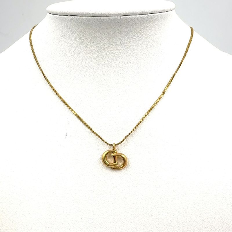 Dior CD Logo Gold Plated Necklace