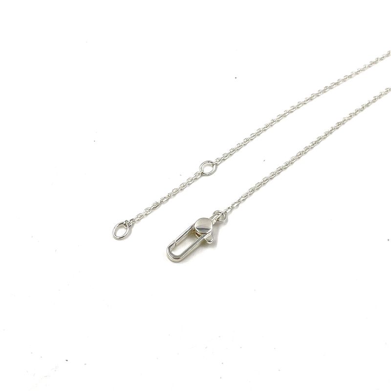 Gucci Mini Square Plate Logo Silver Necklace