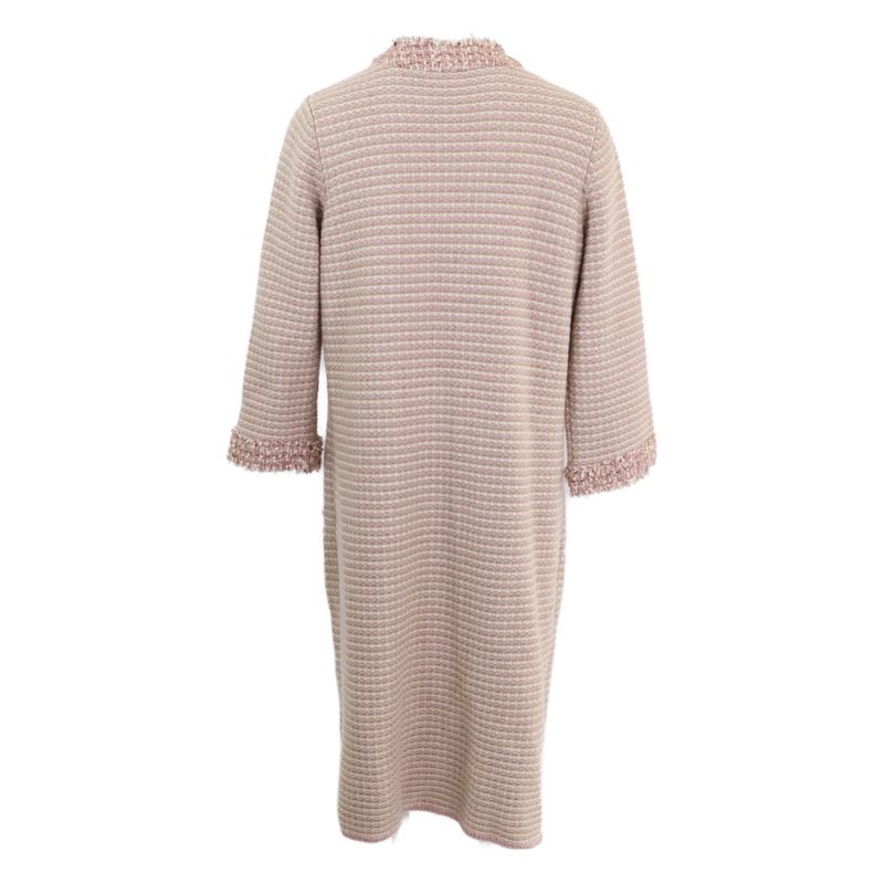 Chanel 06C CC Logo Button Tweed Knit Top 44 ) Pink