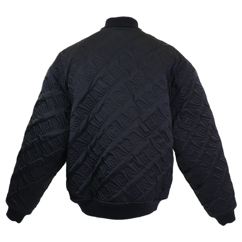Balenciaga Over Logo Quilted Jacket 48 ) Black