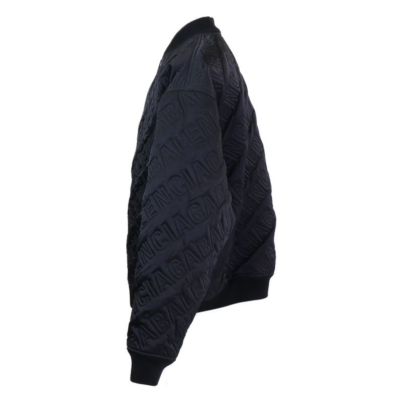 Balenciaga Over Logo Quilted Jacket 48 ) Black