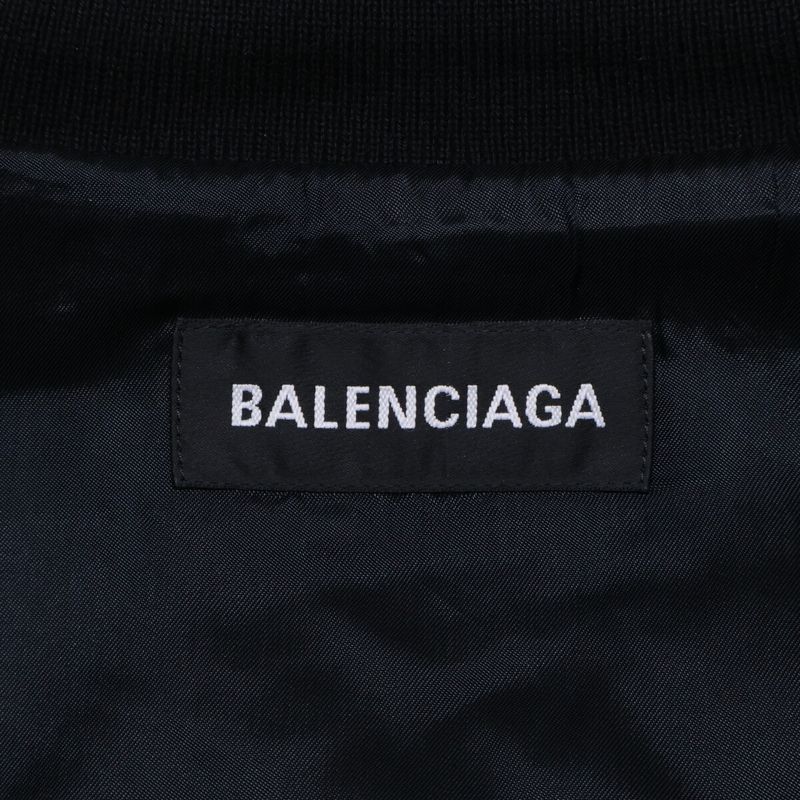 Balenciaga Over Logo Quilted Jacket 48 ) Black