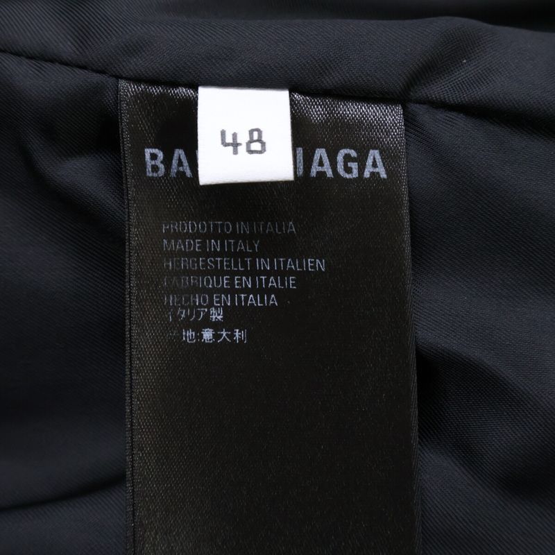 Balenciaga Over Logo Quilted Jacket 48 ) Black