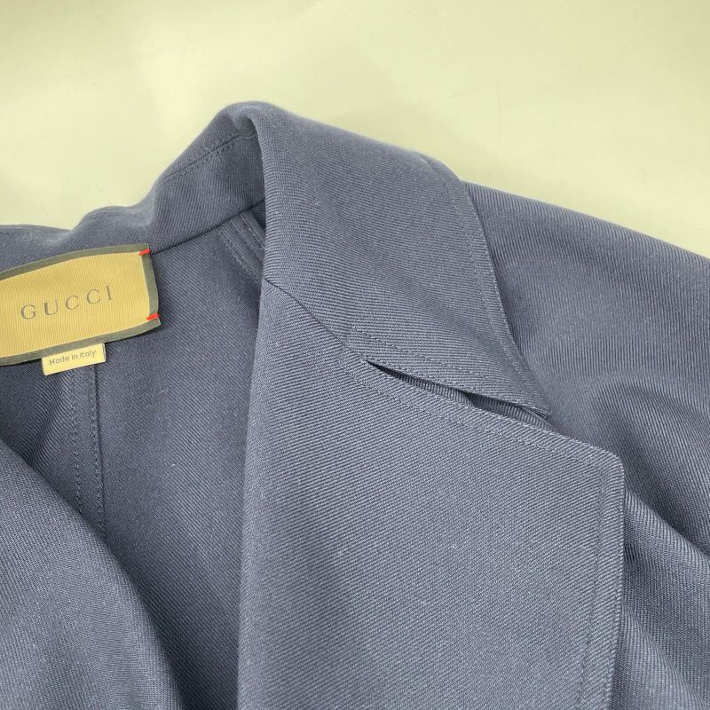 Gucci Navy Double Breasted Trench Coat 40 )