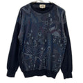 Hermes All Over Pattern Cashmere Crew Neck Knit Sweater ) Navy