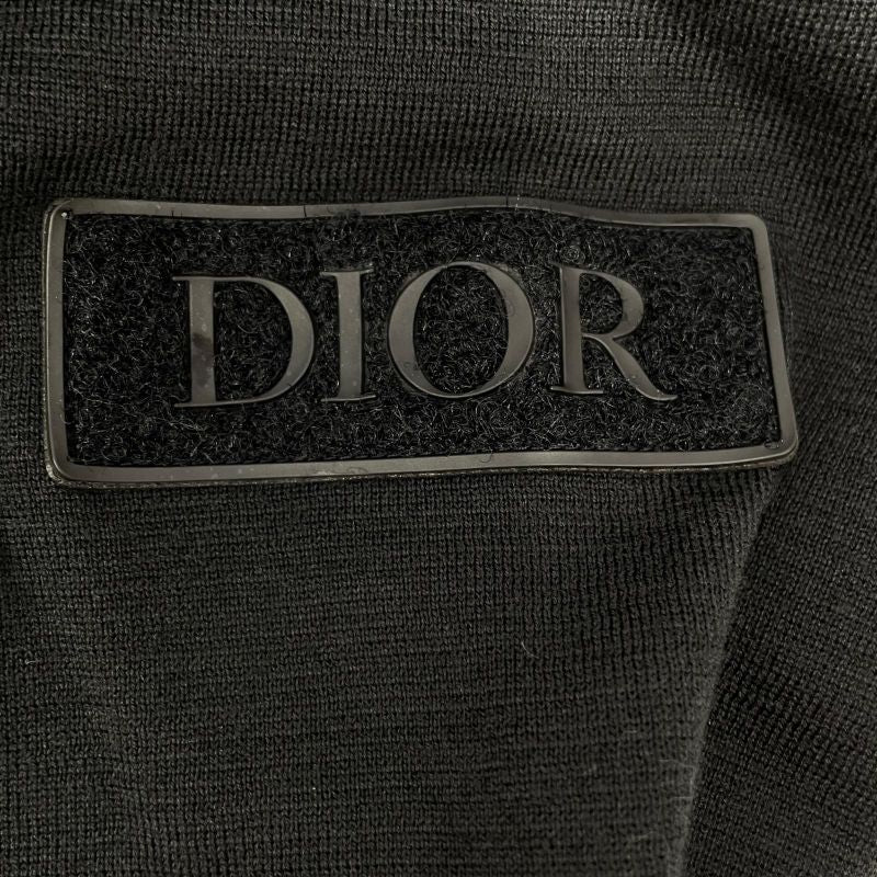 Dior Wool Silk Patch Logo Knit Sweater XL ) Black