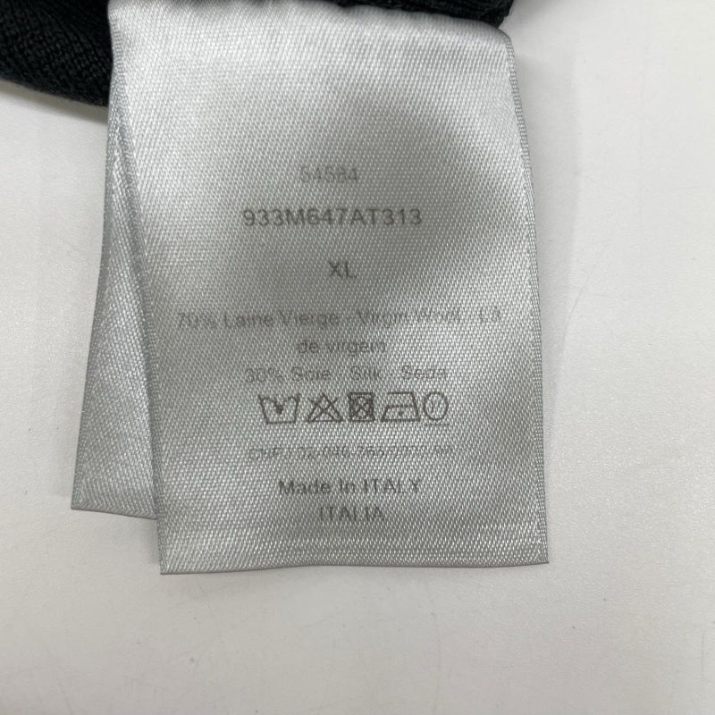 Dior Wool Silk Patch Logo Knit Sweater XL ) Black