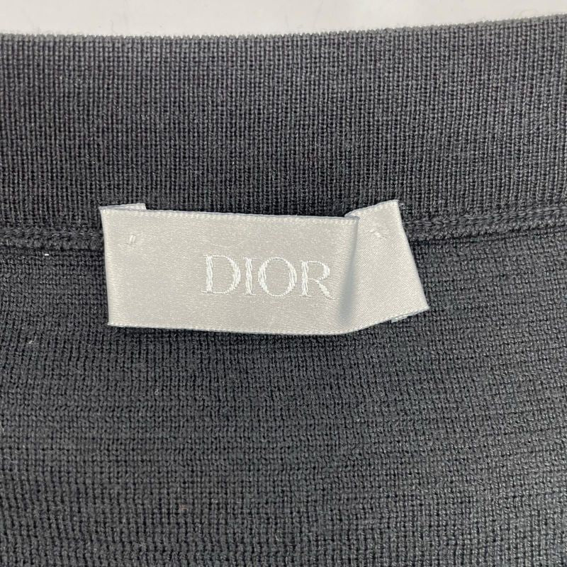 Dior Wool Silk Patch Logo Knit Sweater XL ) Black