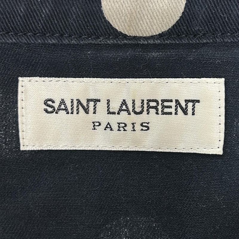 Saint Laurent Paris Long Sleeve Shirt S Black Beige Dot