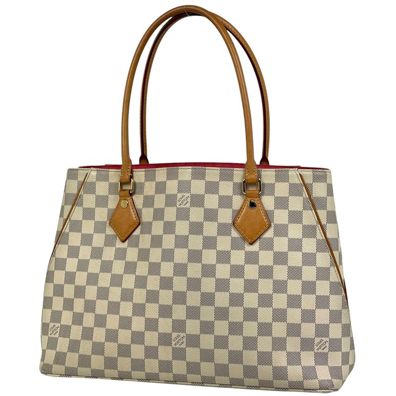 Louis Vuitton Calvi Shoulder Bag Tote Damier Azur White