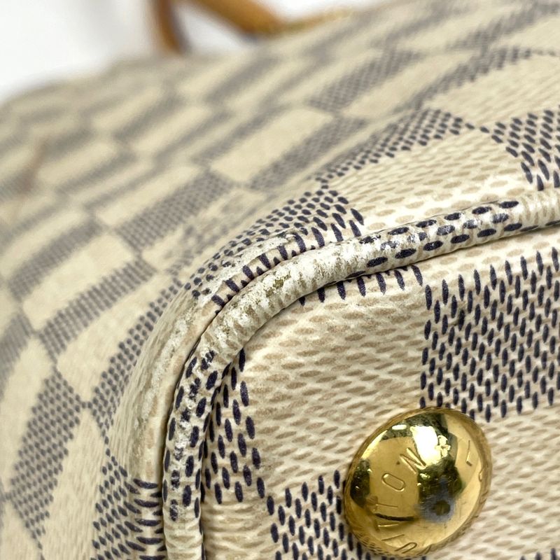 Louis Vuitton Calvi Shoulder Bag Tote Damier Azur White