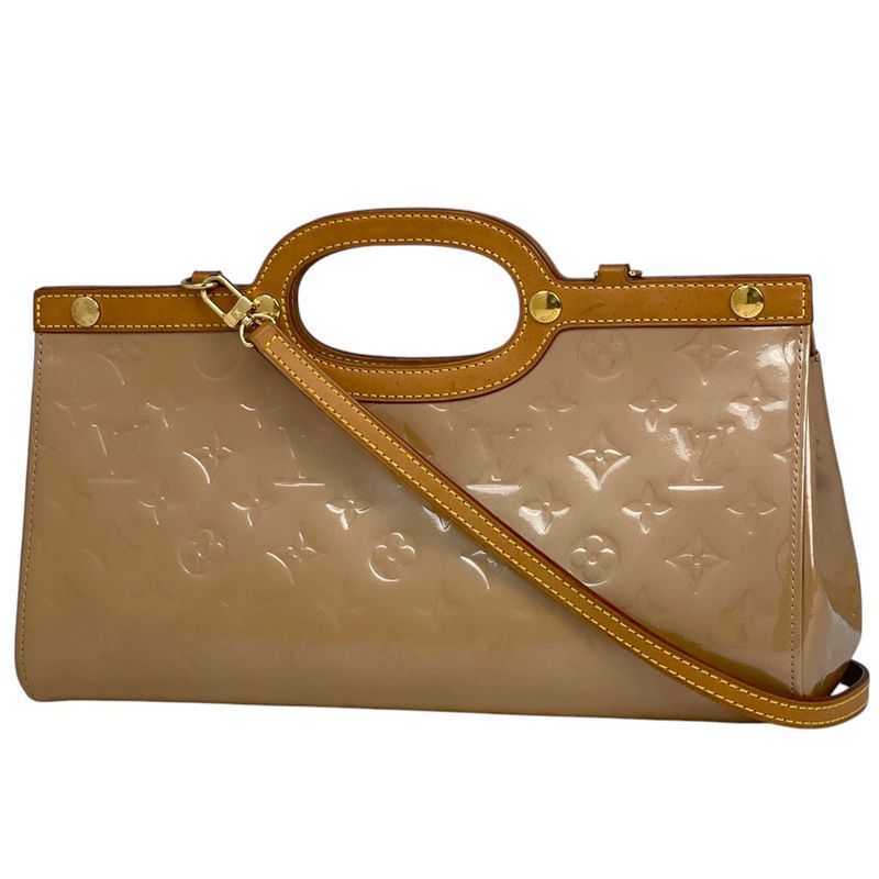 Louis Vuitton Roxbury Drive Shoulder Bag Enamel Patent Monogram Vernis Noisette