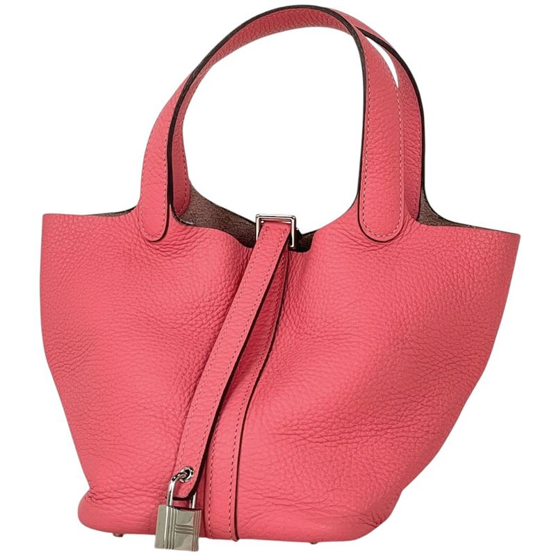 Hermes Picotin Lock PM Mini Bag Taurillon Clemence Rose Azalea