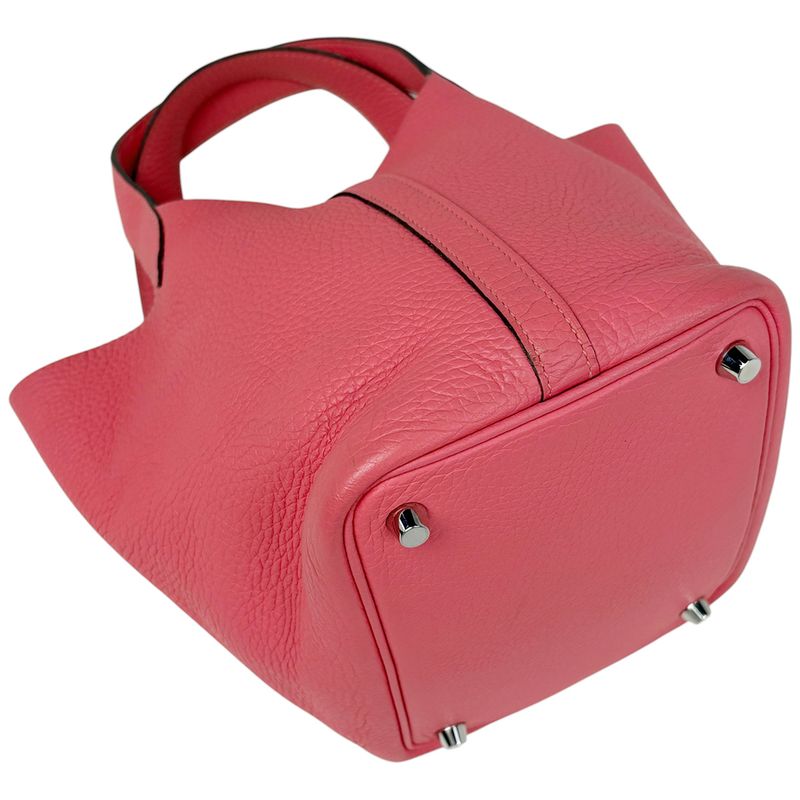 Hermes Picotin Lock PM Mini Bag Taurillon Clemence Rose Azalea