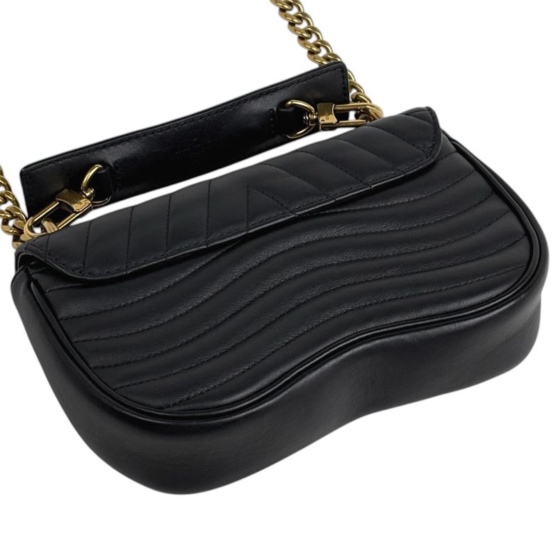 Louis Vuitton New Wave Chain PM Crossbody Shoulder Bag Leather Noir Black