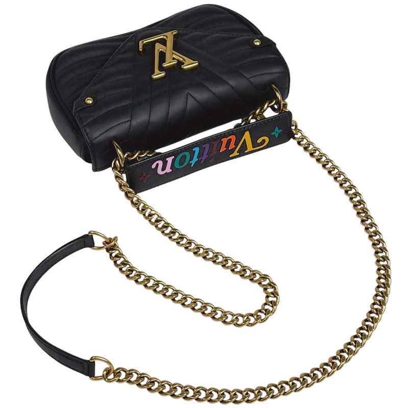 Louis Vuitton New Wave Chain PM Crossbody Shoulder Bag Leather Noir Black