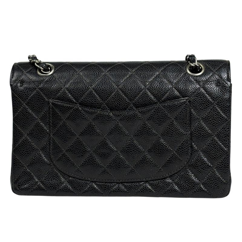 Chanel Quilted Double Flap Chain Shoulder Bag CC Logo Caviar Leather