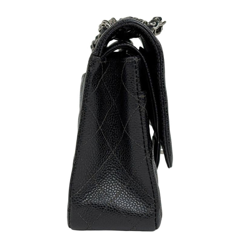 Chanel Quilted Double Flap Chain Shoulder Bag CC Logo Caviar Leather