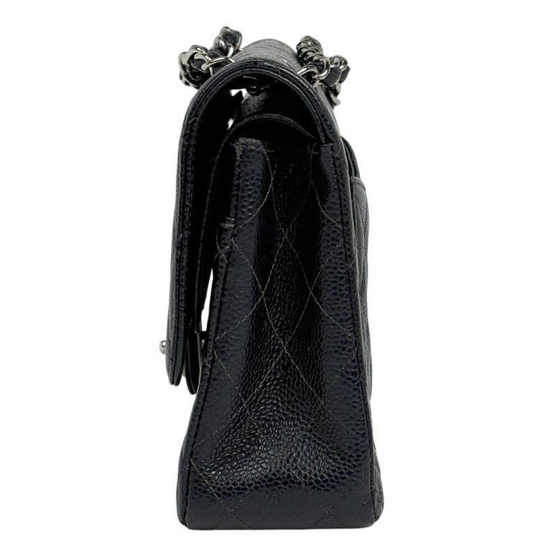 Chanel Quilted Double Flap Chain Shoulder Bag CC Logo Caviar Leather