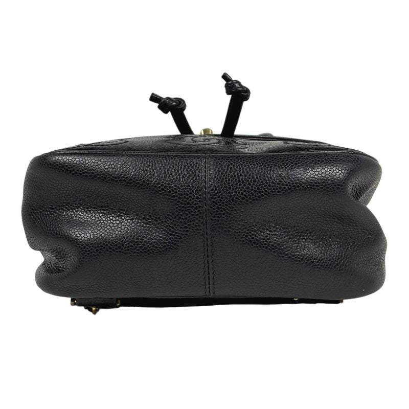 Chanel CC Logo Backpack Caviar Leather Black