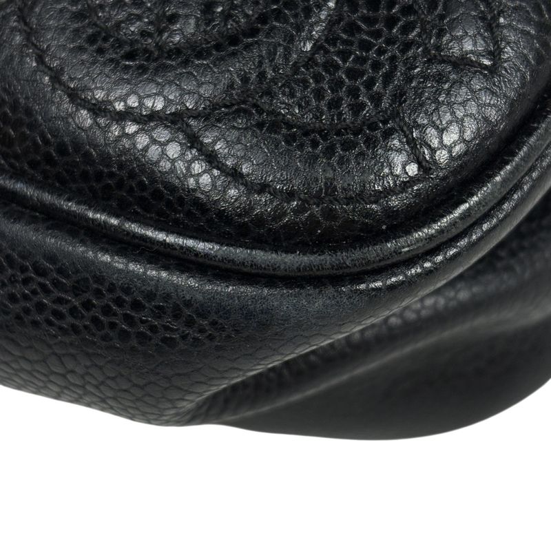 Chanel CC Logo Backpack Caviar Leather Black