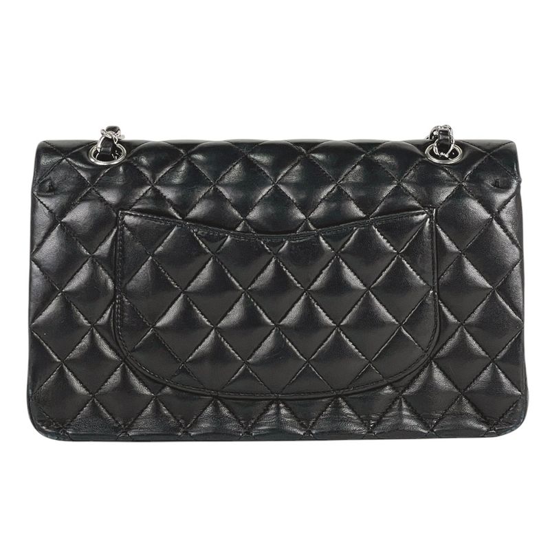 Chanel Quilted Double Flap Chain Shoulder Bag CC Logo Leather Black