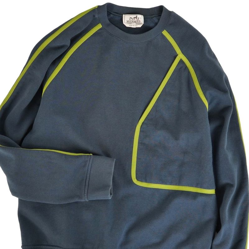 Hermes Sweatshirt Trainer Cotton Top Sneaker Turquoise Green