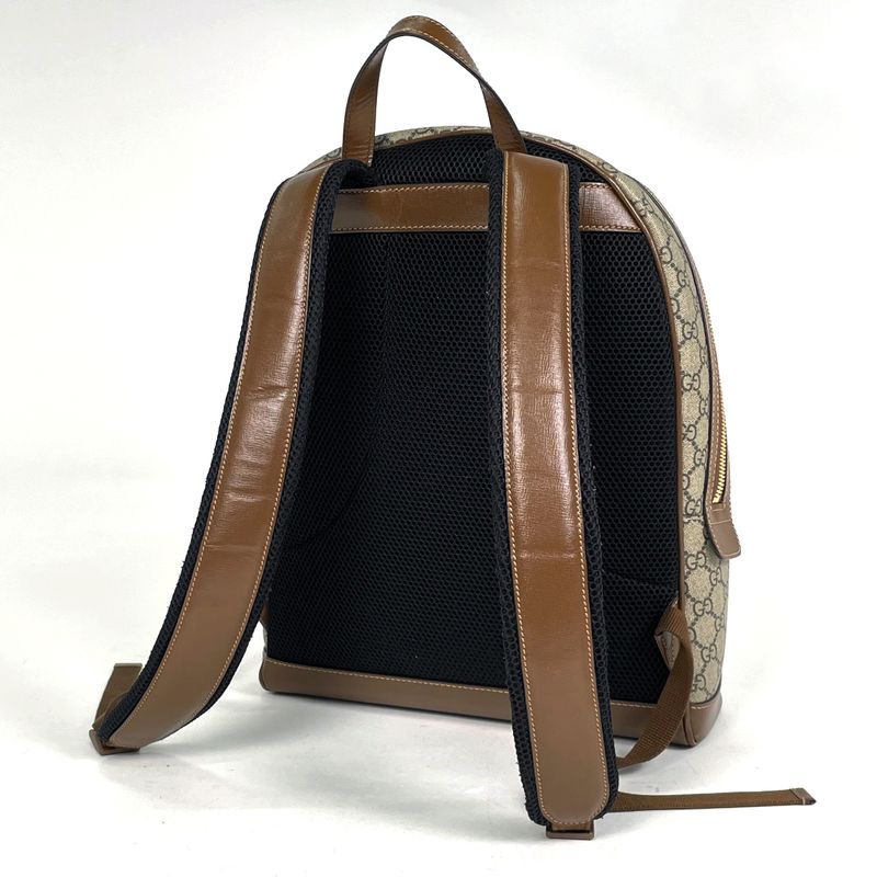 Gucci GG Pattern Backpack Supreme Coated Beige Brown