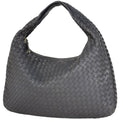 Bottega Veneta Intrecciato Shoulder Bag Hobo Leather Gray