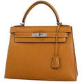 Hermes Kelly 28 Sellier 2-Way Shoulder Bag Ardennes Toffee