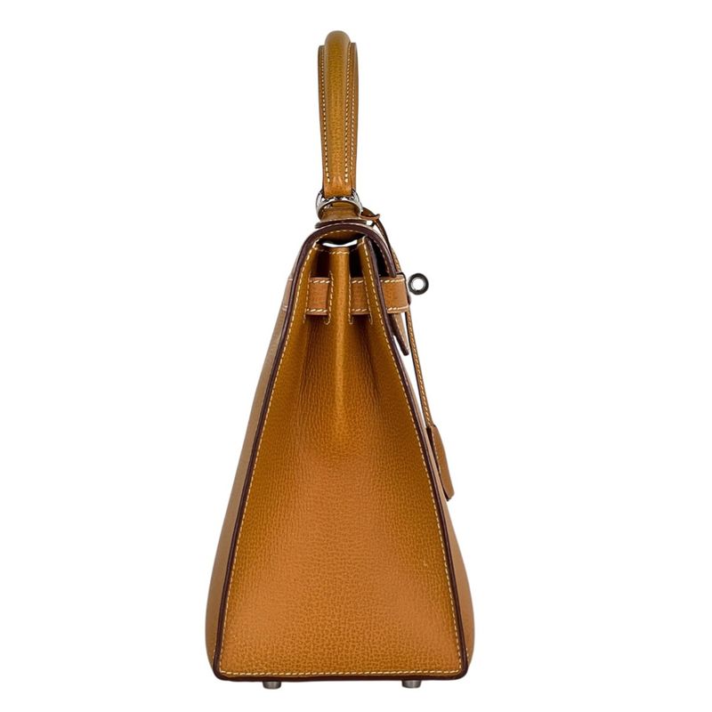Hermes Kelly 28 Sellier 2-Way Shoulder Bag Ardennes Toffee