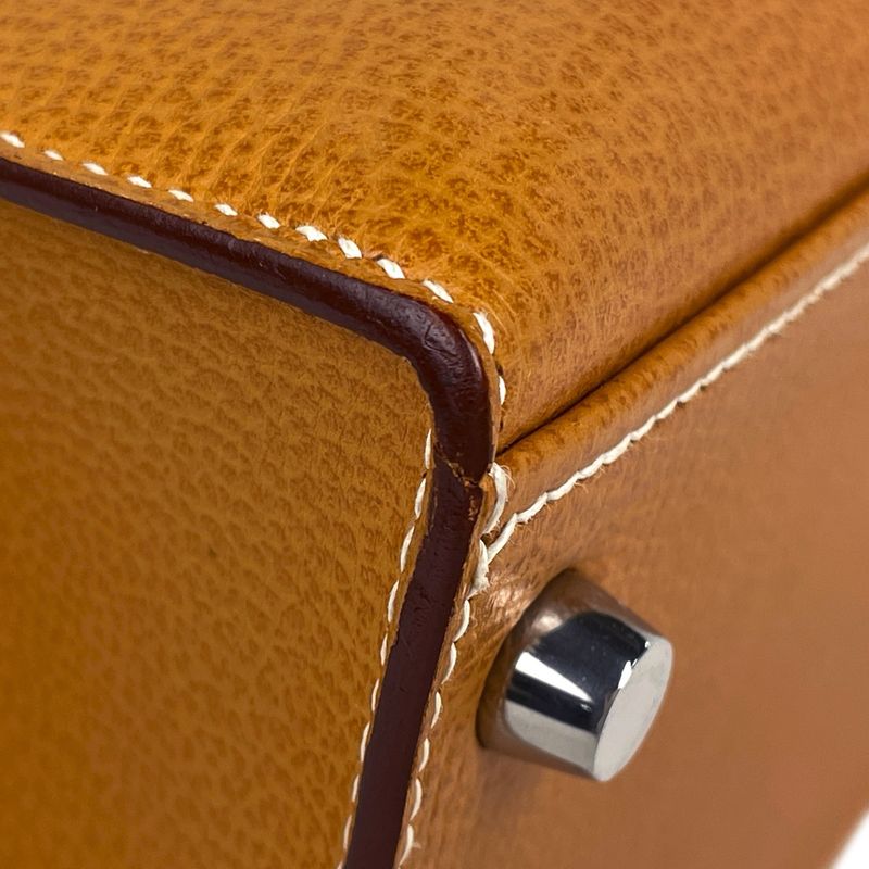 Hermes Kelly 28 Sellier 2-Way Shoulder Bag Ardennes Toffee