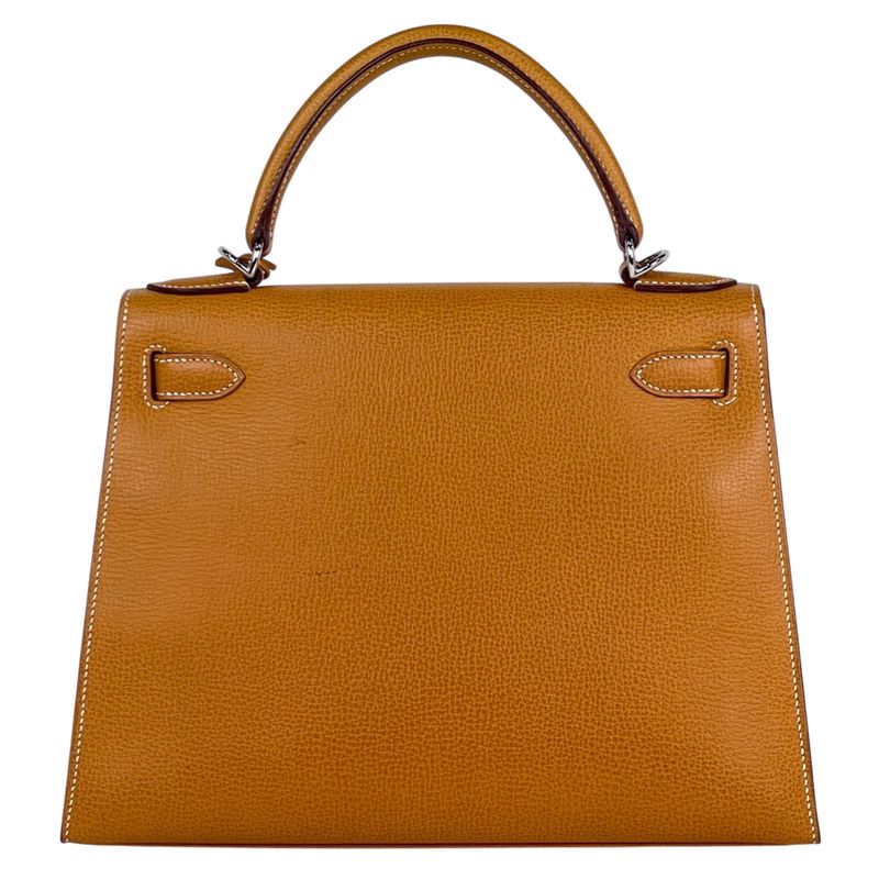Hermes Kelly 28 Sellier 2-Way Shoulder Bag Ardennes Toffee