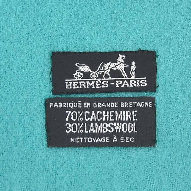 Hermes Shoulder Bag Wool Cashmere Blue-green