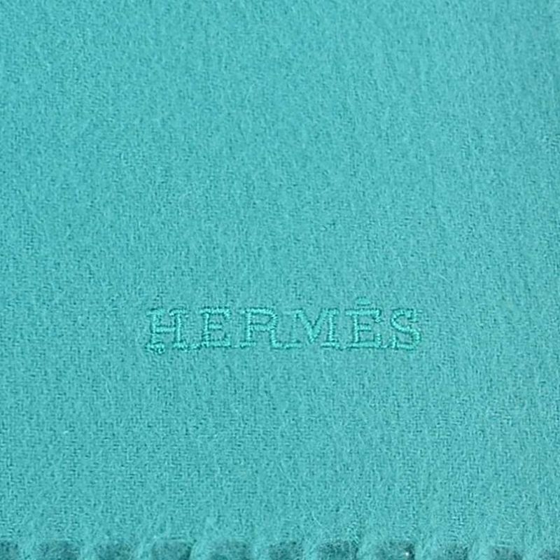 Hermes Shoulder Bag Wool Cashmere Blue-green